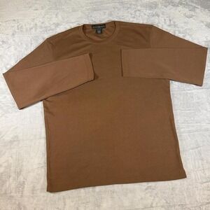90s Vintage Banana Republic Thick Cotton Long Sleeve Tee | Brown | Large